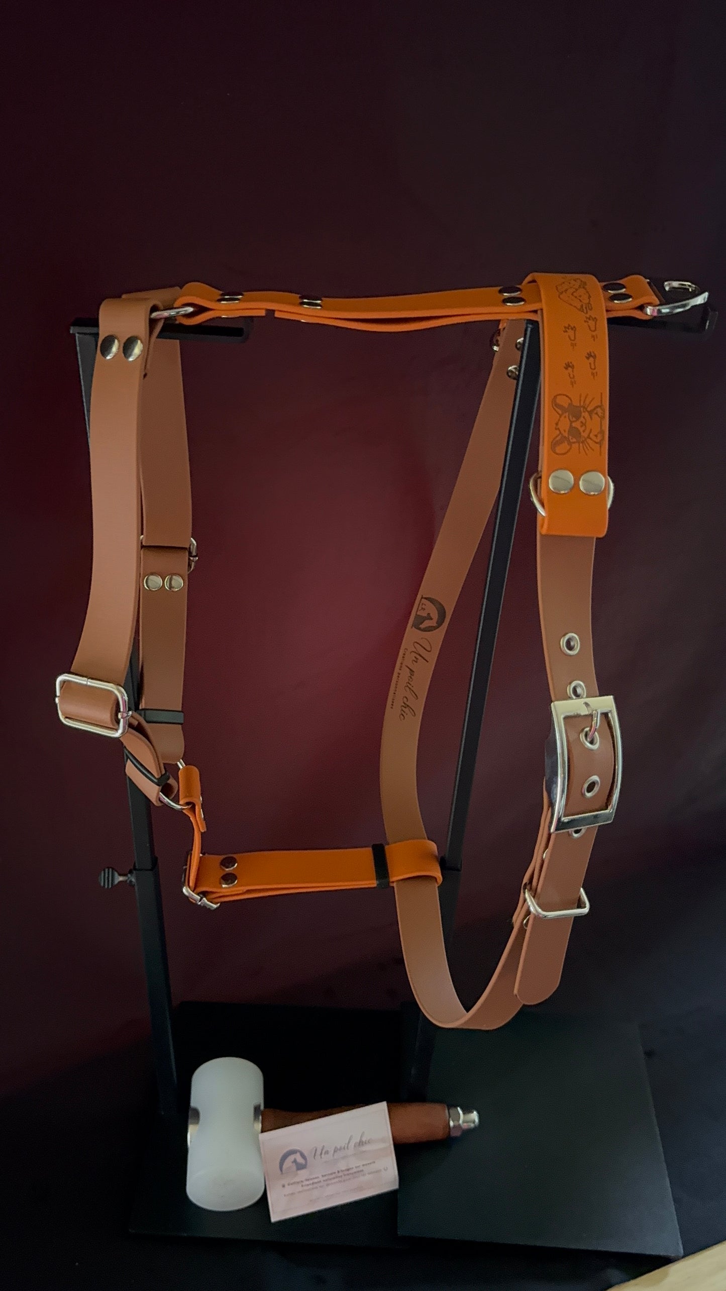Harnais en H pour chien en BIOTHANE sur mesure et personnalisable bicolore