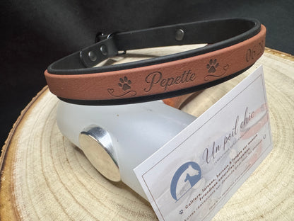 Collier Martingale bicolore en Biothane personnalisé pour chien