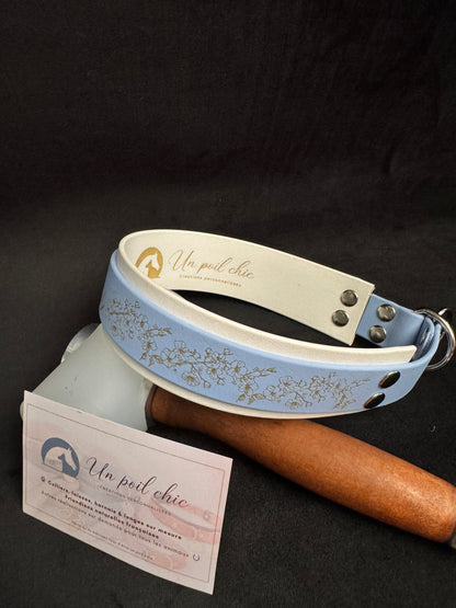Collier Martingale bicolore en Biothane personnalisé pour chien