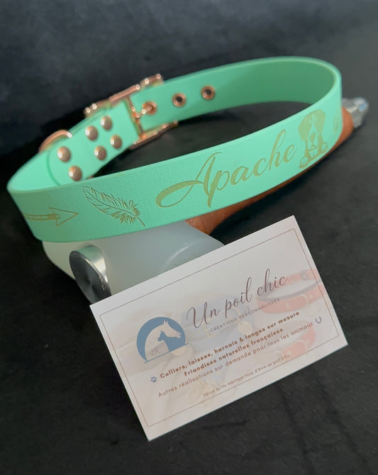 Collier pour chien sur mesure et personnalisable en BIOTHANE Unicolore