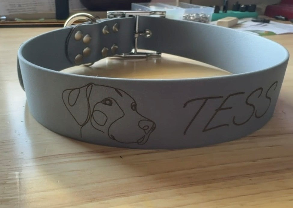 Collier pour chien sur mesure et personnalisable en BIOTHANE Unicolore