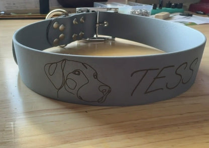 Collier pour chien sur mesure et personnalisable en BIOTHANE Unicolore
