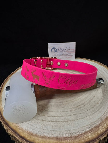 Collier pour chien sur mesure et personnalisable en BIOTHANE Unicolore