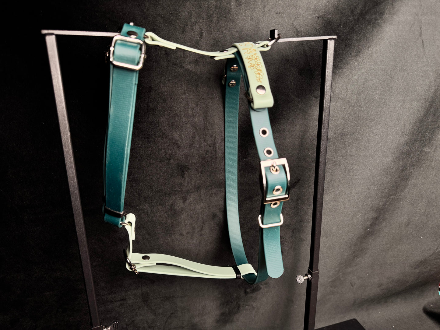 Harnais en H pour chien en BIOTHANE sur mesure et personnalisable bicolore