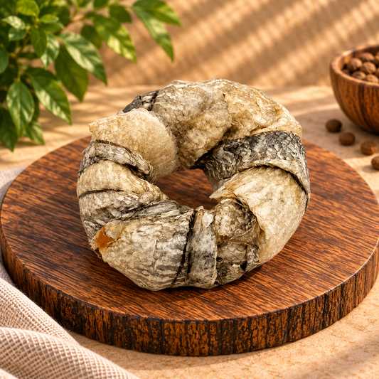 Donuts de peau de cabillaud pour chien