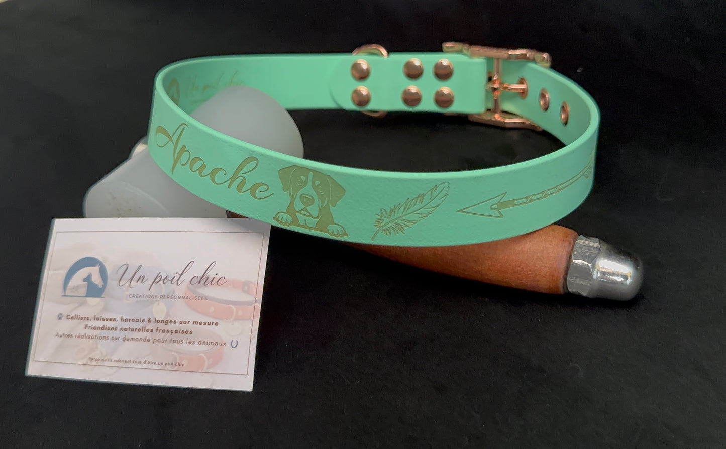 Collier pour chien sur mesure et personnalisable en BIOTHANE Unicolore