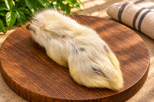 Patte de lapin avec poils pour chien