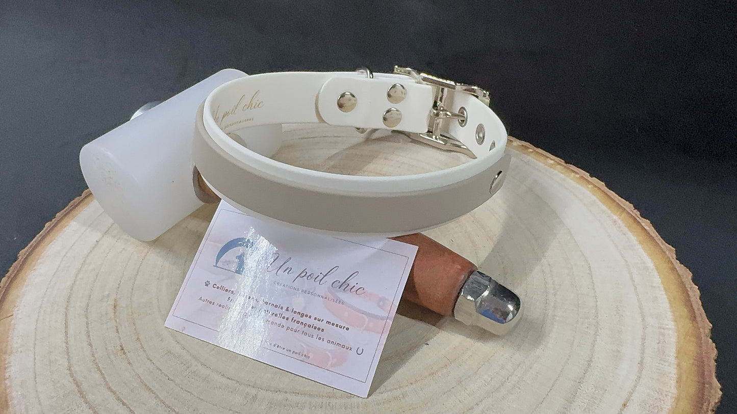 Collier pour chien sur mesure et personnalisable en BIOTHANE Bicolore