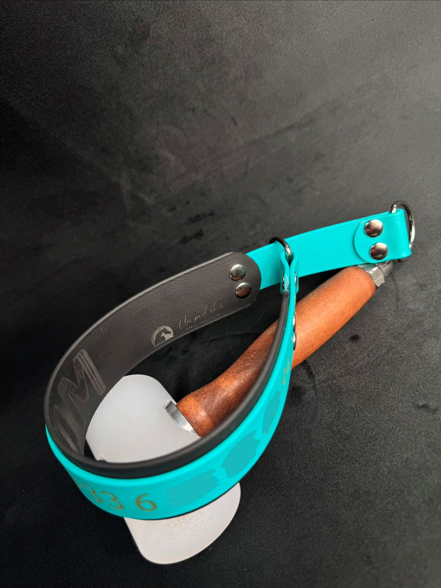 Collier Martingale bicolore en Biothane personnalisé pour chien